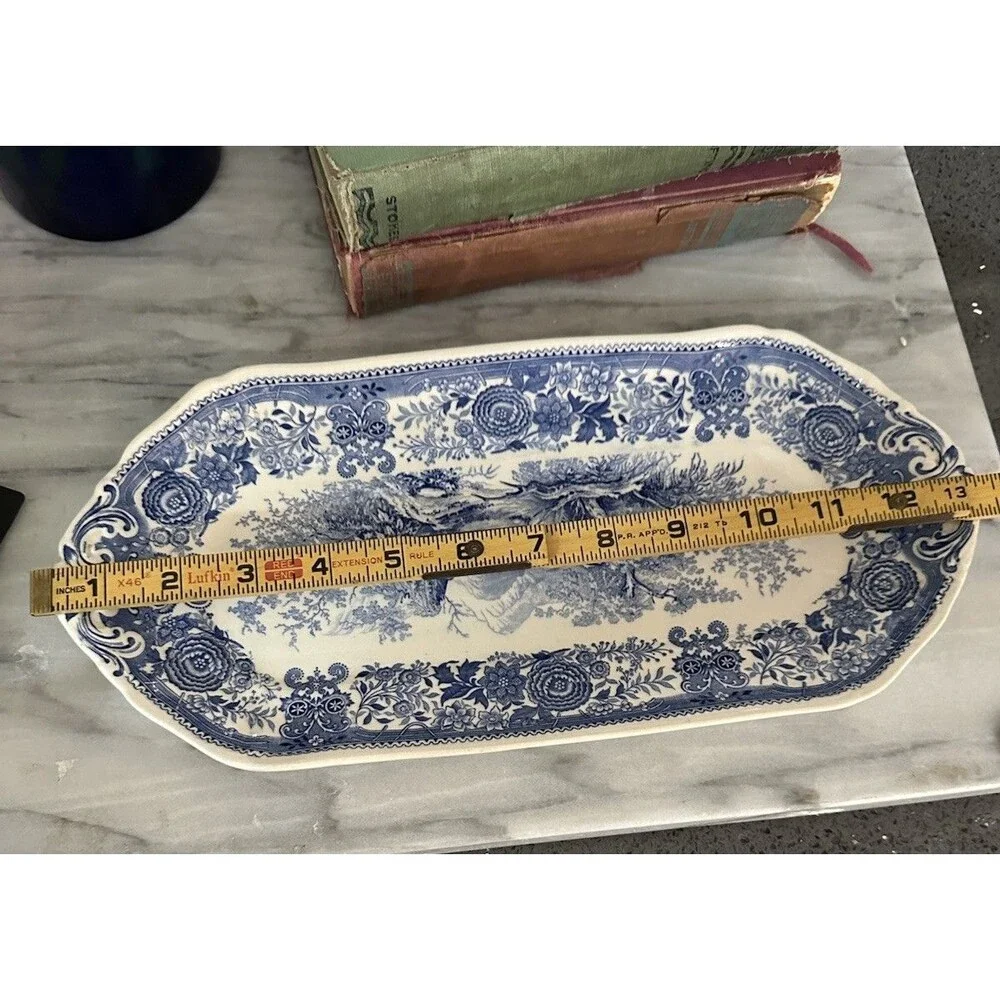 Vintage Villeroy & Boch Blue Serving Platter Wall Plate Burgenland Cottage 12”